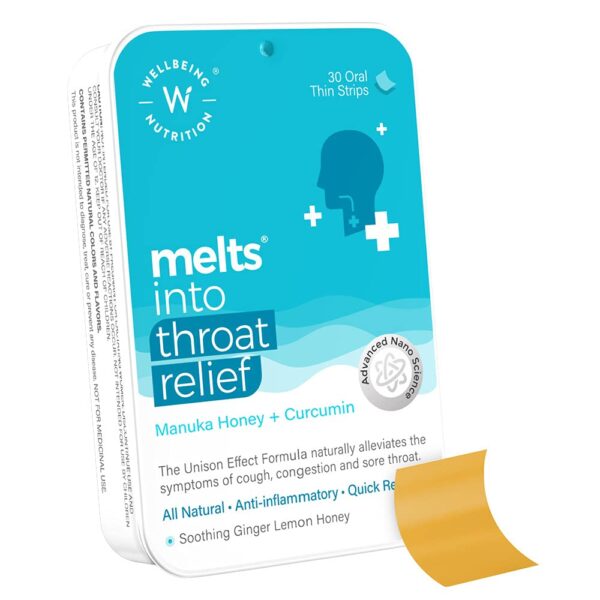 Wellbeing Nutrition – Melts – Throat Relief  -  Energy & Wellbeing