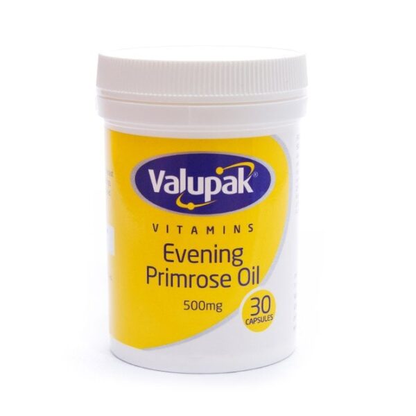 Valupak Evening Primrose Oil Capsules 500mg – Pack of 30  -  Allergy Capsules & Tablets
