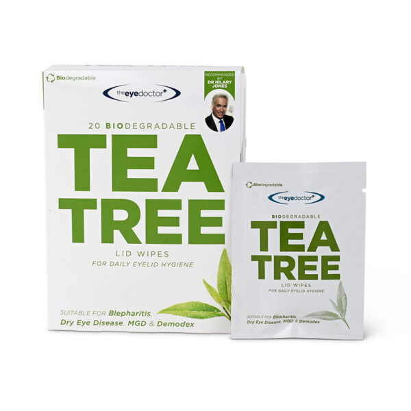The Eye Doctor – 20 Biodegradable Tea Tree Lid Wipes  -  Dry Eyes