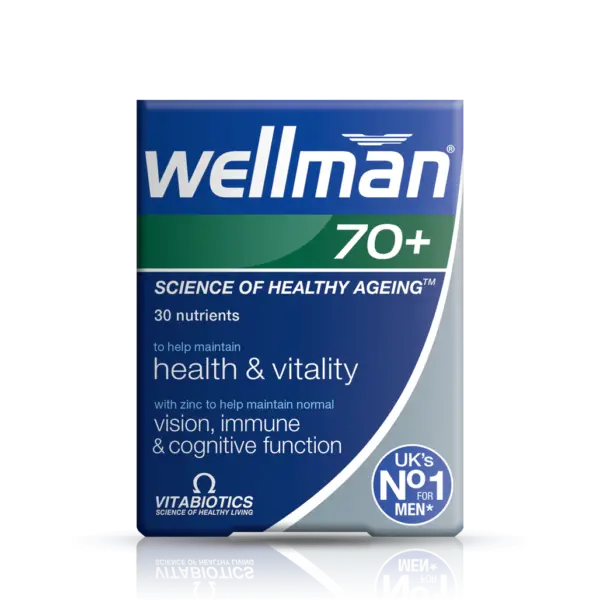 Vitabiotics Wellman Health & Vitality 70+ – 30 Tablets  -  A-Z