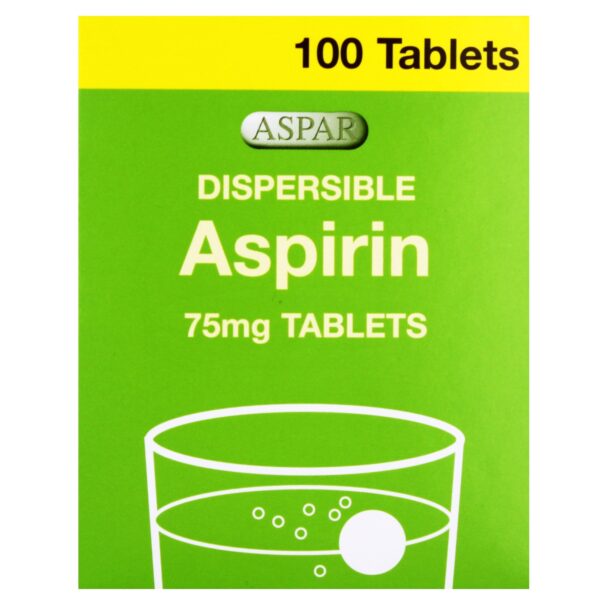 Aspirin Dispersible 75mg 100-Tablets
