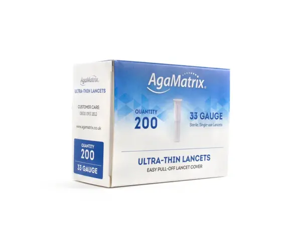 AgaMatrix ultra thin lancets 33G – 200 Lancets  -  Diabetes Care