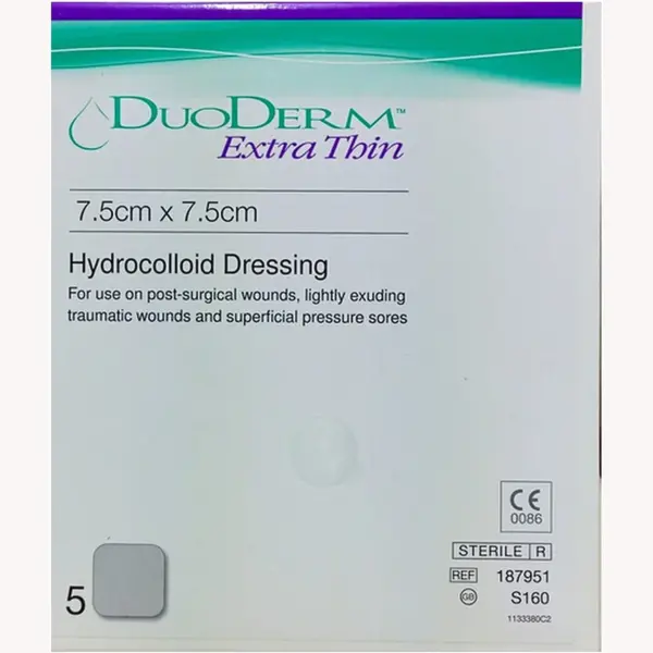DuoDerm Extra Thin 7.5cm x 7.5cm – Pack of 5  -  Bandages