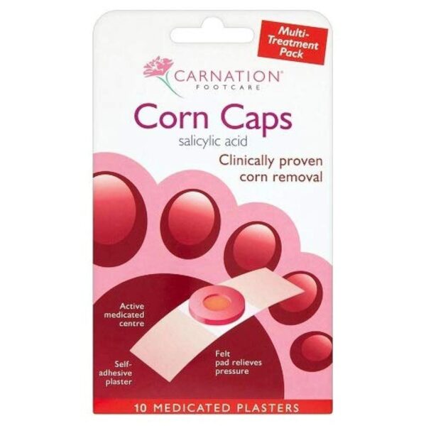 Carnation Footcare Corn Removal Caps – 10 Plasters  -  Callous Corns