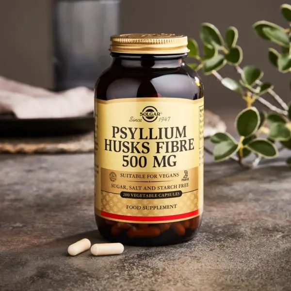 Solgar Psyllium Husks Fibre 500 mg – 200 Capsules  -  Food Supplements