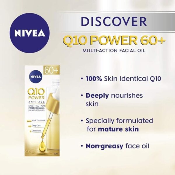 Nivea Q10 Power Anti-Age Multi-action Pampering Oil – 30ml  -  Cosmetics