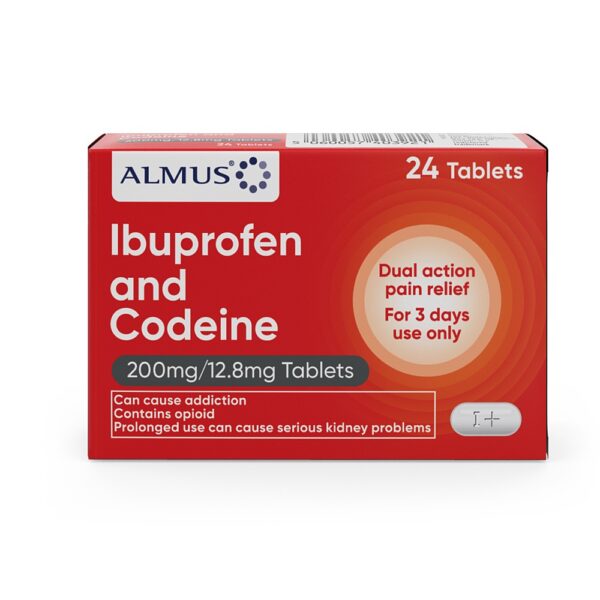 Almus Ibuprofen & Codeine 200mg/12.8mg – 24 Tablets  -  Back Pain