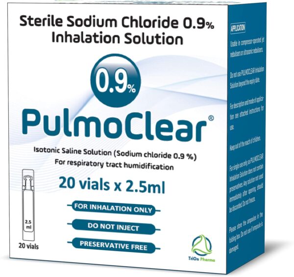 PULMOCLEAR Sterile Isotonic 0.9% Sodium Chloride 20 X 2.5 ml Saline Solution  -  Hayfever & Allergy